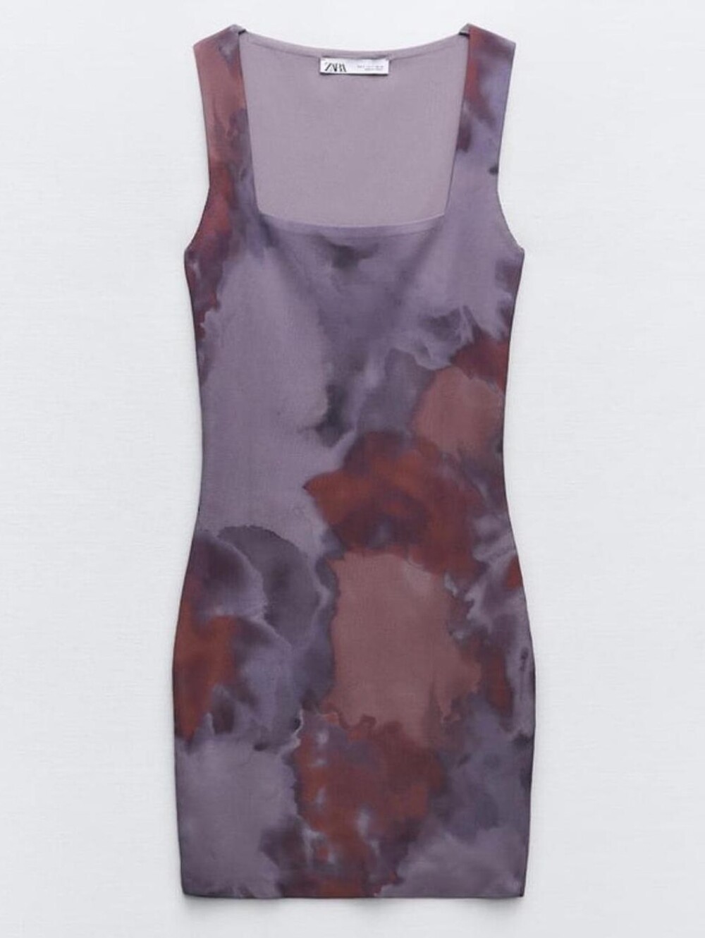 Zara Tie Dye Square Neck Mini Dress